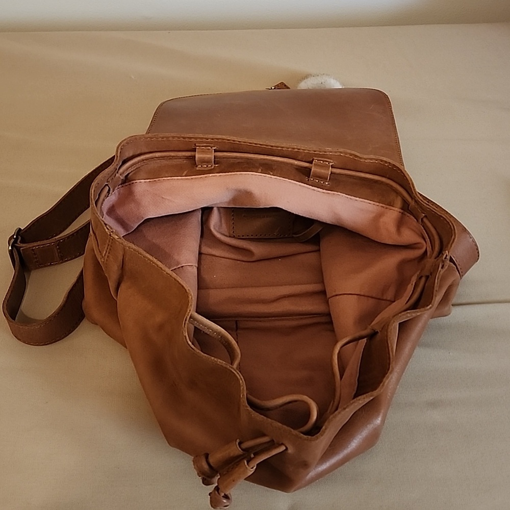 ABLE Leather Backpack Purse In Chestnut - Picture 8 of 10